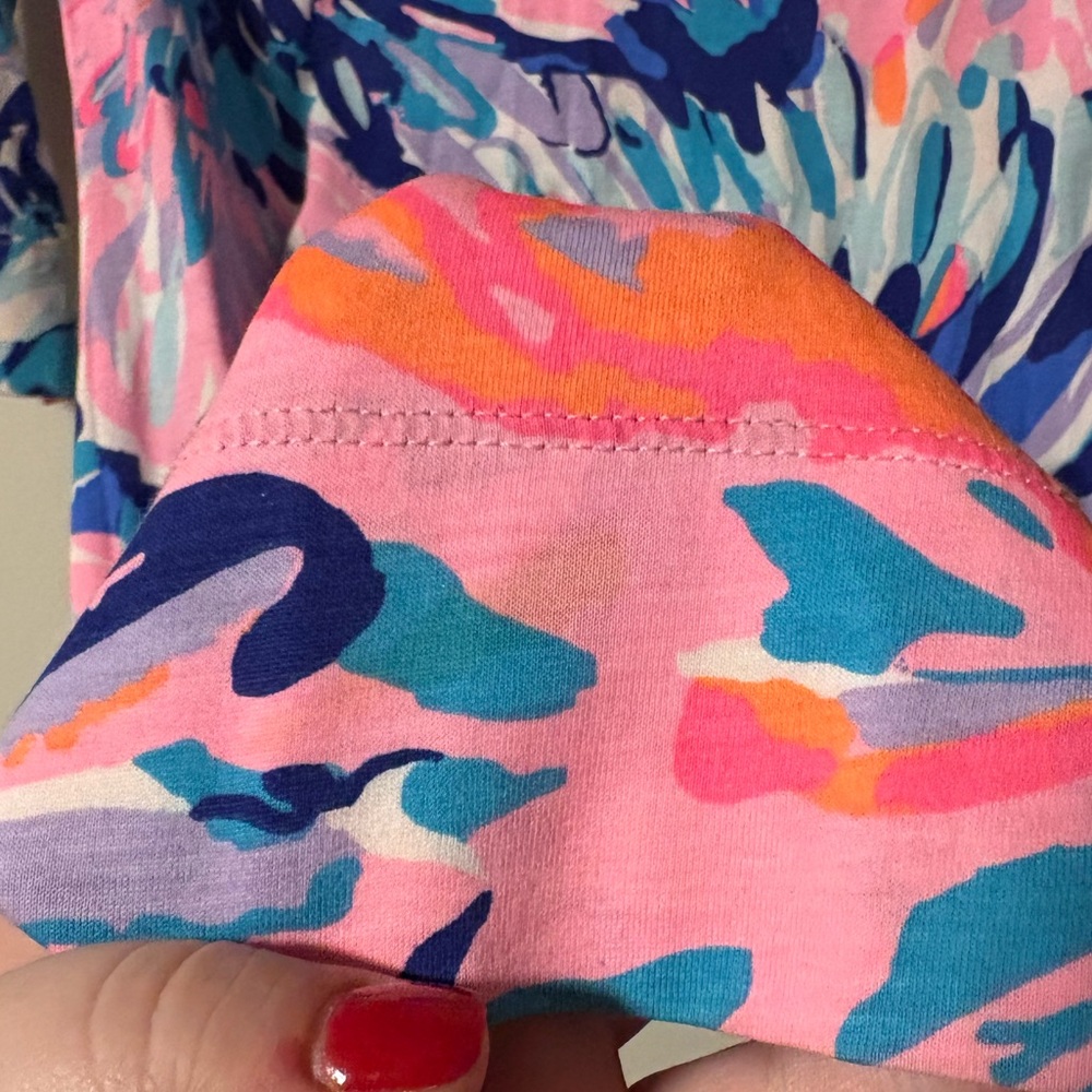 Lilly Pulitzer Marlowe Boatneck Cotton 3/4 Sleeve Dress Off Tropic XS - Picture 2 of 7